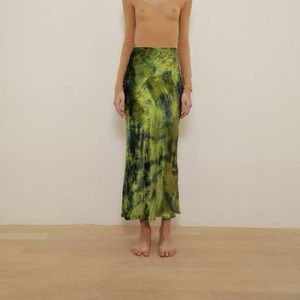 Collina Strada Velvet tie dye maxi skirt